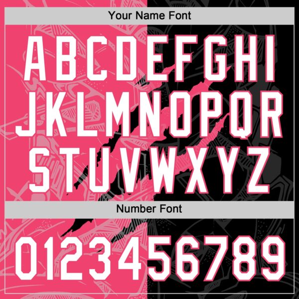 Custom Graffiti Pattern White Black-Neon Pink 3D Scratch Two-Button Unisex Softball Jersey