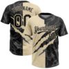 Custom Graffiti Pattern Black-Cream 3D Scratch Two-Button Unisex Softball Jersey