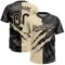 Custom Graffiti Pattern Black-Cream 3D Scratch Two-Button Unisex Softball Jersey