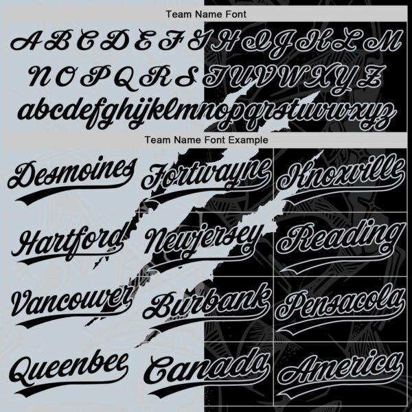 Custom Graffiti Pattern Black-Silver 3D Scratch Two-Button Unisex Softball Jersey