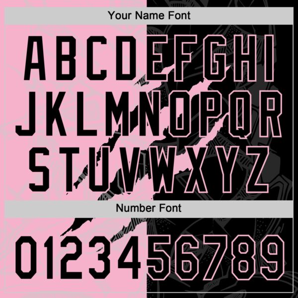 Custom Graffiti Pattern Black-Light Pink 3D Scratch Two-Button Unisex Softball Jersey