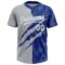 Custom Graffiti Pattern White Royal-Gray 3D Scratch Two-Button Unisex Softball Jersey