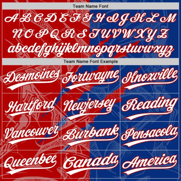 Custom Graffiti Pattern White Royal-Red 3D Scratch Two-Button Unisex Softball Jersey