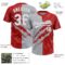 Custom Graffiti Pattern White Red-Gray 3D Scratch Two-Button Unisex Softball Jersey