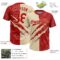 Custom Graffiti Pattern Red-Cream 3D Scratch Two-Button Unisex Softball Jersey