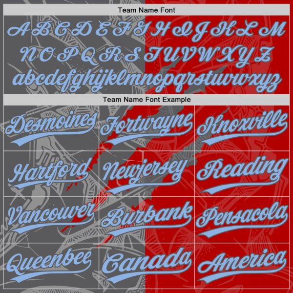 Custom Graffiti Pattern Light Blue Red-Steel Gray 3D Scratch Two-Button Unisex Softball Jersey