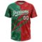 Custom Graffiti Pattern White Red-Kelly Green 3D Scratch Two-Button Unisex Softball Jersey