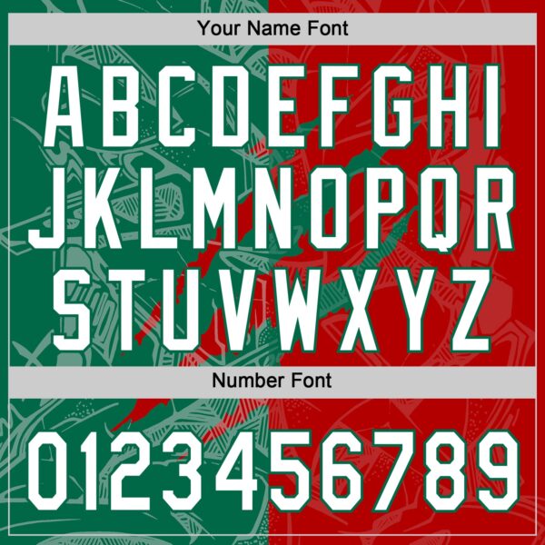 Custom Graffiti Pattern White Red-Kelly Green 3D Scratch Two-Button Unisex Softball Jersey