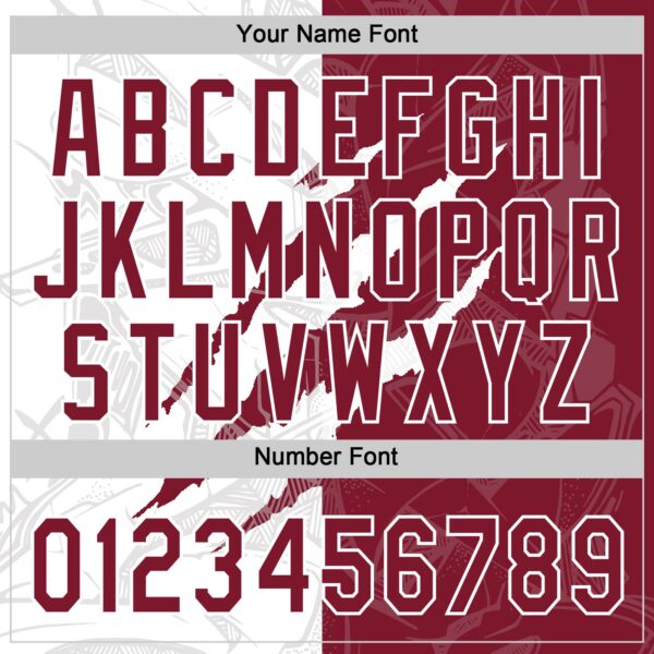 Custom Graffiti Pattern Crimson-White 3D Scratch Two-Button Unisex Softball Jersey