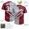 Custom Graffiti Pattern White Crimson-Gray 3D Scratch Two-Button Unisex Softball Jersey