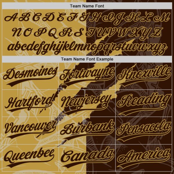 Custom Graffiti Pattern Brown-Old Gold 3D Scratch Two-Button Unisex Softball Jersey