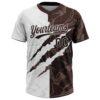 Custom Graffiti Pattern Brown-White 3D Scratch Two-Button Unisex Softball Jersey