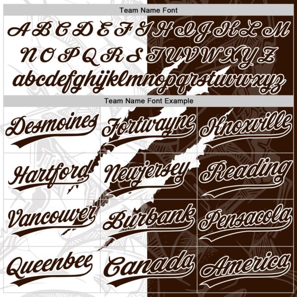 Custom Graffiti Pattern Brown-White 3D Scratch Two-Button Unisex Softball Jersey