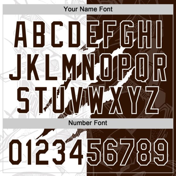 Custom Graffiti Pattern Brown-White 3D Scratch Two-Button Unisex Softball Jersey