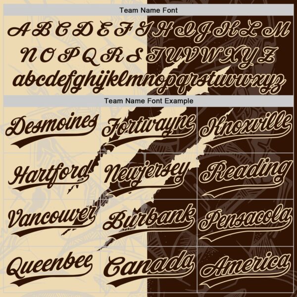 Custom Graffiti Pattern Brown-Cream 3D Scratch Two-Button Unisex Softball Jersey