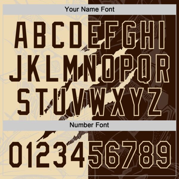 Custom Graffiti Pattern Brown-Cream 3D Scratch Two-Button Unisex Softball Jersey