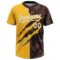 Custom Graffiti Pattern White Brown-Gold 3D Scratch Two-Button Unisex Softball Jersey