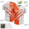 Custom Graffiti Pattern White-Orange 3D Scratch Two-Button Unisex Softball Jersey