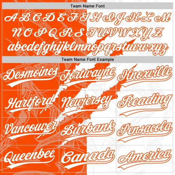 Custom Graffiti Pattern White-Orange 3D Scratch Two-Button Unisex Softball Jersey