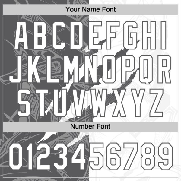 Custom Graffiti Pattern White-Steel Gray 3D Scratch Two-Button Unisex Softball Jersey