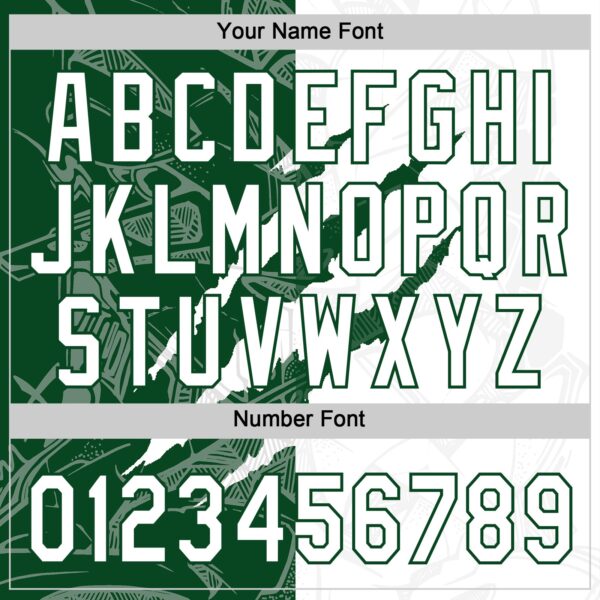 Custom Graffiti Pattern White-Green 3D Scratch Two-Button Unisex Softball Jersey