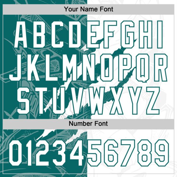 Custom Graffiti Pattern White-Teal 3D Scratch Two-Button Unisex Softball Jersey