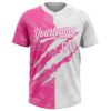 Custom Graffiti Pattern White-Pink 3D Scratch Two-Button Unisex Softball Jersey