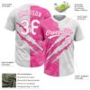 Custom Graffiti Pattern White-Pink 3D Scratch Two-Button Unisex Softball Jersey