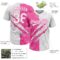Custom Graffiti Pattern White-Pink 3D Scratch Two-Button Unisex Softball Jersey