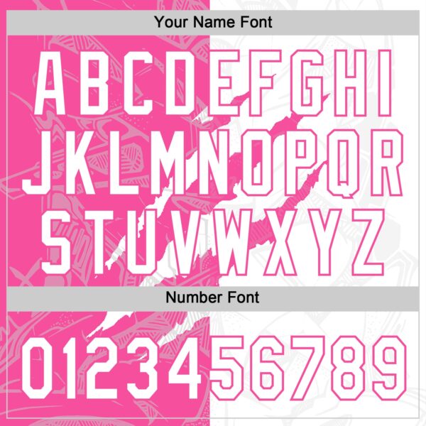 Custom Graffiti Pattern White-Pink 3D Scratch Two-Button Unisex Softball Jersey