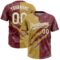 Custom Graffiti Pattern White Burgundy-Old Gold 3D Scratch Two-Button Unisex Softball Jersey