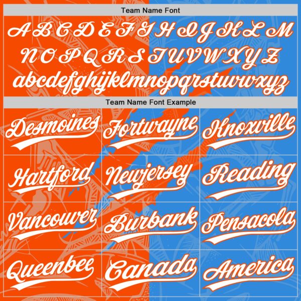 Custom Graffiti Pattern White Electric Blue-Orange 3D Scratch Two-Button Unisex Softball Jersey