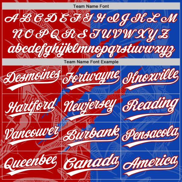 Custom Graffiti Pattern White Thunder Blue-Red 3D Scratch Two-Button Unisex Softball Jersey