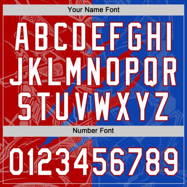 Custom Graffiti Pattern White Thunder Blue-Red 3D Scratch Two-Button Unisex Softball Jersey