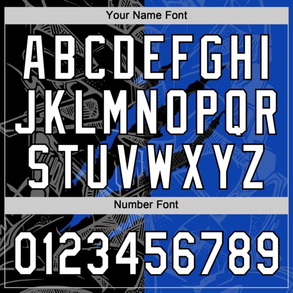 Custom Graffiti Pattern White Thunder Blue-Black 3D Scratch Two-Button Unisex Softball Jersey