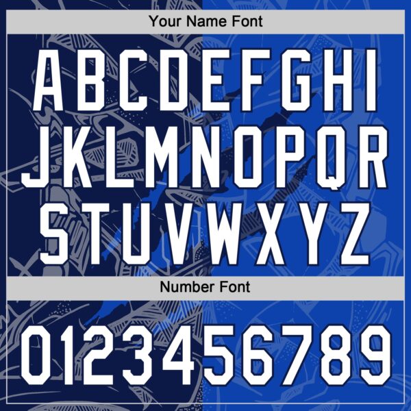 Custom Graffiti Pattern White Thunder Blue-Navy 3D Scratch Two-Button Unisex Softball Jersey