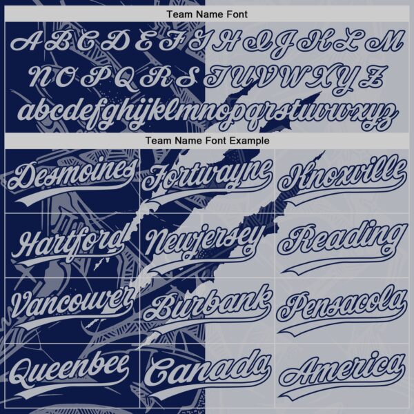 Custom Graffiti Pattern Gray-Navy 3D Scratch Two-Button Unisex Softball Jersey