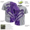 Custom Graffiti Pattern Purple Gray-Black 3D Scratch Two-Button Unisex Softball Jersey