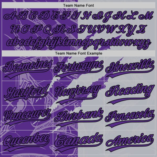 Custom Graffiti Pattern Purple Gray-Black 3D Scratch Two-Button Unisex Softball Jersey