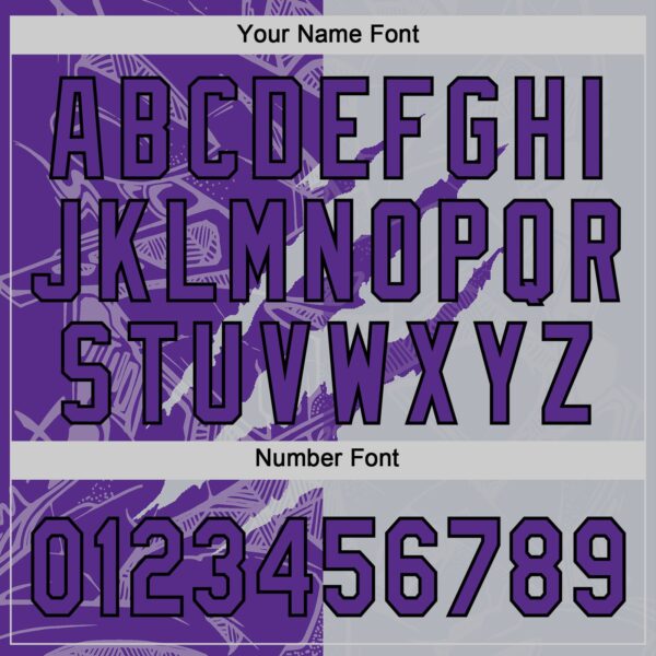 Custom Graffiti Pattern Purple Gray-Black 3D Scratch Two-Button Unisex Softball Jersey