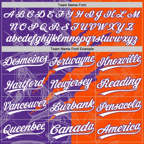 Custom Graffiti Pattern White Orange-Purple 3D Scratch Two-Button Unisex Softball Jersey