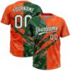 Custom Graffiti Pattern White Orange-Green 3D Scratch Two-Button Unisex Softball Jersey