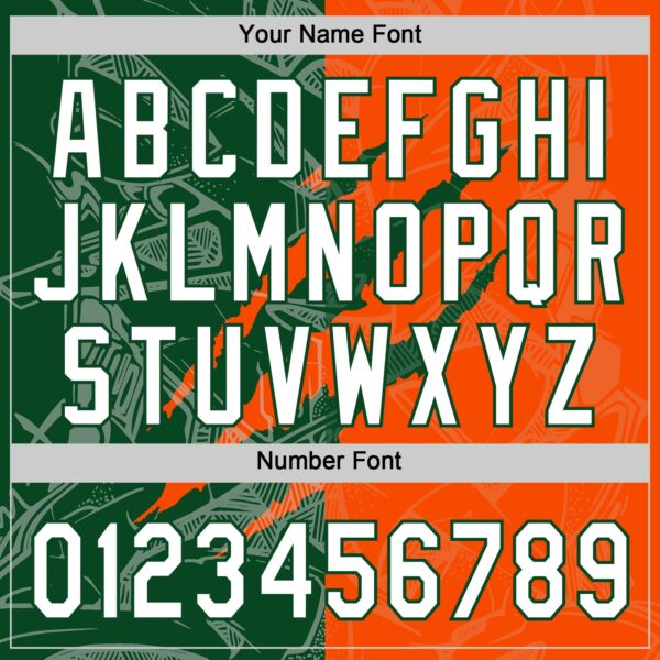 Custom Graffiti Pattern White Orange-Green 3D Scratch Two-Button Unisex Softball Jersey