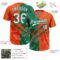 Custom Graffiti Pattern White Orange-Kelly Green 3D Scratch Two-Button Unisex Softball Jersey