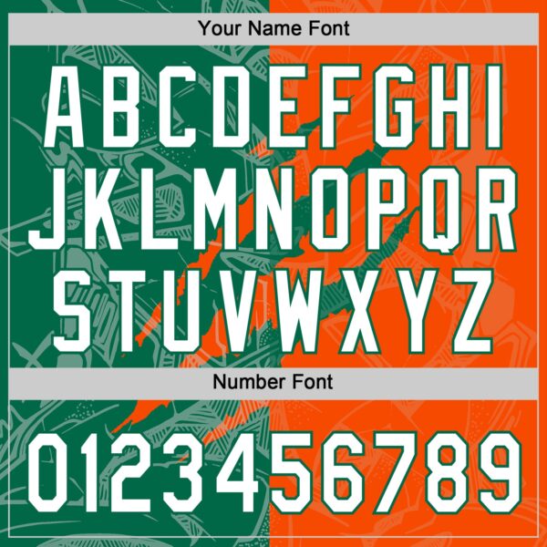 Custom Graffiti Pattern White Orange-Kelly Green 3D Scratch Two-Button Unisex Softball Jersey