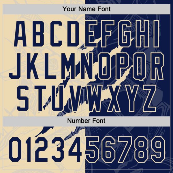 Custom Graffiti Pattern Navy-Cream 3D Scratch Two-Button Unisex Softball Jersey