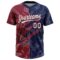 Custom Graffiti Pattern White Navy-Crimson 3D Scratch Two-Button Unisex Softball Jersey