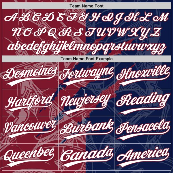 Custom Graffiti Pattern White Navy-Crimson 3D Scratch Two-Button Unisex Softball Jersey