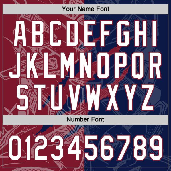 Custom Graffiti Pattern White Navy-Crimson 3D Scratch Two-Button Unisex Softball Jersey