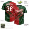 Custom Graffiti Pattern White Green-Red 3D Scratch Two-Button Unisex Softball Jersey